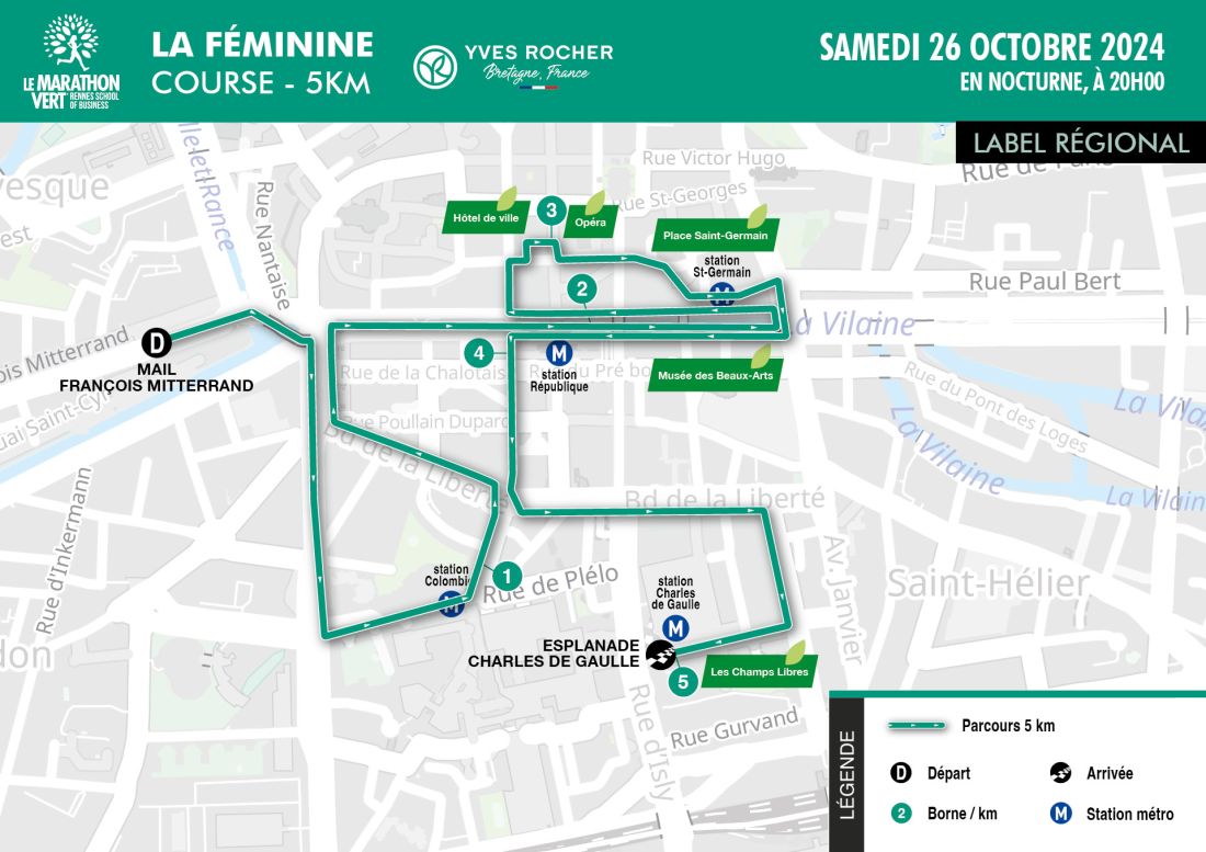 Parcours Féminine Yves Rocher 5km 2024